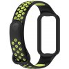 Silikónový perforovaný náhradný náramok pre Xiaomi Smart Band 8 Active a Redmi Band 2 Farebný variant: čierna so zelenou