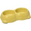 RECORD Bambusová miska pre psa dvojitá žltá