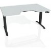 Hobis Pracovný stôl Motion Ergo, PO, 2S, 180x70,5-120,5x90 cm, sivá/čierna