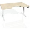Hobis Pracovný stôl Motion Ergo, PO, 3S, 160x61-128x90 cm, agát/biela