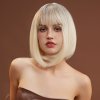 Blond paruka Krátka blond parochňa Bria s ofinou