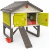 Kurín pre 5 sliepok Cluck Cluck Cottage Green Smoby 4 dvere so schodmi a kŕmidlom a hniezdo s falošným vajíčkom 128 cm výška