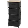 DOCHTMANN Regál s úložnými boxmi čierny 4 police 39x29,7x89cm