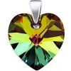 Silvego Strieborný prívesok SRDCE 14mm Vitrail Medium so Swarovski Crystal LSW070P