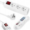 Predlžovací Kábel do zásuvky Montis 2 m 3 ks zásuviek biely