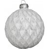 Biela sklenená vianočná guľa 8 cm