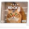 NOTIQUE Stolný kalendár Mačky – s menami mačiek 2026, 16,5 x 13 cm