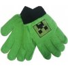 MOJANG official product - Detské zimné päťprsté pletené rukavice Minecraft - zelené