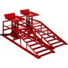 RED Nájazdová rampa s hydraulickým zdvihákom 2T set 2ks - červené