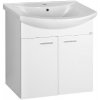 Aqualine Zoja - Umývadlová skrinka, 62x74x32 cm, 2 dvierka, biela 51063