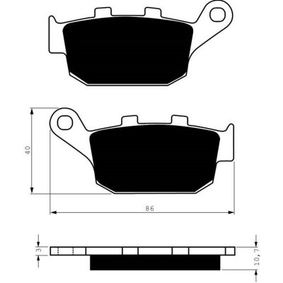 Zadné brzdové doštičky / obloženie Goldfren Triumph Tiger 800 2011-2016 směs S33