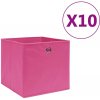 shumee Úložné boxy 10 ks netkaná textília 28x28x28 cm ružové