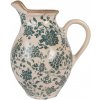 Clayre & Eef Retro béžový keramický dekoračný džbán s kvetmi M - 21*16*24 cm - Clayre & Eef