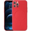 AppleKing silikónový kryt s magnetickým kruhom pre iPhone 12 Pro Max - červený - možnosť vrátiť tovar ZADARMO do 30tich dní
