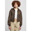 Ladies Short Oversized Zip Jacket - brown XXL