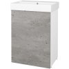 Dreja Skrinka pod umývadlo FLOOR SUD 60 - N01 Biela lesk / D01 Betón / Levé