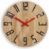 Sammer Dubové nástenné hodiny SLIM - čierna/červená 33 cm SlimWoodBlackRed