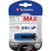 Verbatim USB flash disk, USB 3.0, 64GB, V3 MAX, Store N Go, modrý, 49807, USB A, s výsuvným konektorem