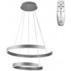 NEDES J4328/S Závesné LED svietidlo 120W, 3000K-6500K, 7800lm, IP20, diaľk. ovládač, stmiev., strieborná