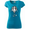 Teplovzdušný balón kreslený - Dámske tričko Pure - 2XL ( Svetlý tyrkys )