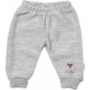 Baby Nellys Pletené dojčenské nohavice Hand Made sivé