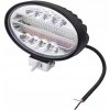 LED oválna pracovná lampa stroboskop, 10-30 V, hliníkové puzdro