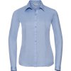 Russell Athletic Košile 962F, vzor rybí kost, dlouhý rukáv, dámská COT11962F03700-light blue Modrá světlá XS