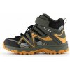 Alpine Pro detská outdoorová obuv BOIRO khaki čierna žltá