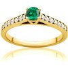 Prsteň Secret Garden: žlté zlato, smaragd - PI-Z-SZMD-00102 SAVICKI