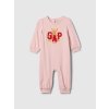 GAP Baby overal s logom Ružová 3-6M Ružová Ružová