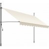 Tectake Upínacia markíza s ručnou kľukou, výškovo nastaviteľná 350 x 180 cm, béžová