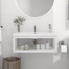 Nástěnný koupelnový regál pod umyvadlo bílý 79x38x31 cm železo Bílá 338492