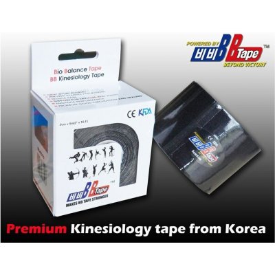 BB Tape kineziologický tejp s turmalínom - 5 m x 5 cm, Farba: čierna