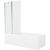 MEXEN/S - Vega obdĺžniková vaňa 150 x 70 cm s panelom + vaňová zástena 100, transparent, chróm 550115070X9410110100