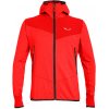 Salewa Agner Hybrid Polarlite Durastretch Full Zip Mens Hooded Jacket red flame melange - XXL