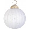 Bizzotto Guľa sklo vianočná biela 8 cm 46935