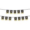 PartyDeco Banner čierny Happy New Year 135 x 16,5 cm