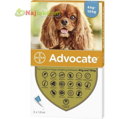 Advocate spot-on dog 4-10 kg 3 x 1 ml