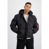 Bunda ALPHA INDUSTRIES Hooded Logo Puffer čierna