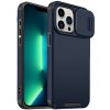 AppleKing matný kryt s posuvnou krytkou kamery na iPhone 13 Pro Max - tmavomodrý - možnosť vrátiť tovar ZADARMO do 30tich dní