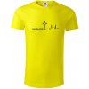 Jesus Saved My Life kríž ekg - Tričko z organickej bavlny - S ( Citrónová )