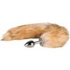 Easytoys Fox NO1 kovový análny kolík s líščím chvostom strieborný-červený