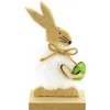 DOMMIO Veľkonočná dekorácia – Zajačik plyšový s vajíčkom, 13 cm