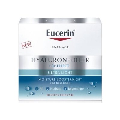 EUCERIN Hyaluron 3 x effect nočný hydratačný booster anti-age ultra ľahký 50 ml