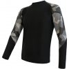 SENSOR MERINO IMPRESS pánské triko dl.rukáv černá/camo - XL