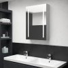 LED kúpeľňová zrkadlová skrinka betónovo-sivá 50x13x70 cm-ForU-326495