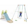 Set šmykľavka a vodotryskom s dĺžkou 150 cm Toboggan GM Slide Life Smoby a hojdačka s kovovou konštrukciou výška 180 cm