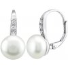 Silvego Strieborné náušnice CASSIDY s bielou prírodnou perlou LPSP0639