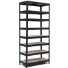 Policový regál Trestles RH 2200x900x500, nosnosť 2000 kg, 8 políc Farba: čierna, Typ police: drevená MDF 5,4 mm