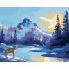 Zuty – Maľovanie podľa čísel – Vyjúci vlk, slnko a hory (D. Rusty Rust), 80 × 100 cm, plátno + rám 8596530189596